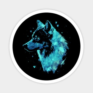 Neon Wolf - Ice Blue - Monochromatic Winter Magnet